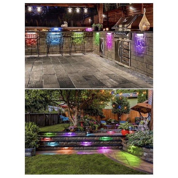 DOREIO RGB LED Wall Sconce 6 Pack Outdoor Hardscape Stair Deck Lights Black - Picture 5 of 10